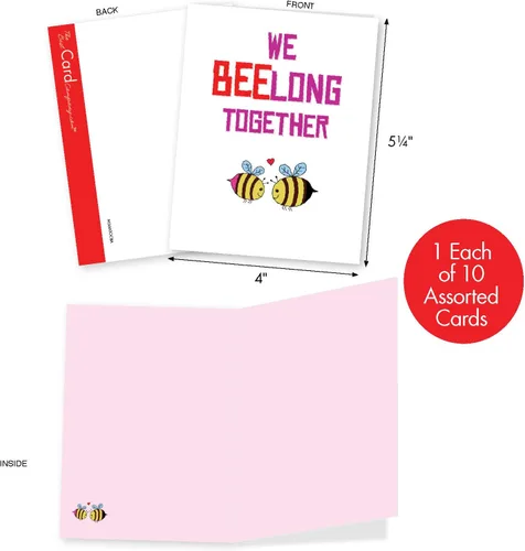 Miniatura 2 de The Best Card Company - Juego de 10 divertidas tarjetas de notas de humor en blanco surtidas de 4 x 5.12 pulgadas con sobres para jugar con palabras