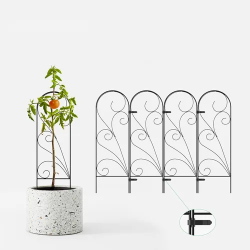 Zhongma Paquete de 4 enrejados de metal de 24 pulgadas para plantas en macetas que trepan, interior y exterior, enrejado de soporte para plantas
