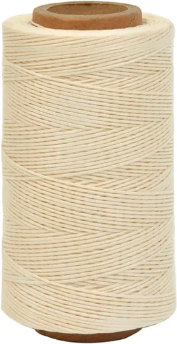 Hilo encerado, 284 yardas, 150D 0.031 in de cuero, hilo encerado para reparación de zapatos, encuadernación, cuero, manualidades, bricolaje (beige)