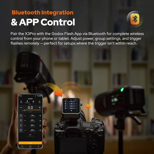 Miniatura 6 de GODOX X3 PRO X3PRO-C TTL - Disparador de flash de cámara inalámbrica, transmisor de flash de pantalla táctil inalámbrico de 2.4G, batería de litio