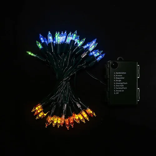 Miniatura 8 de MULTI-SPARKING - Luces de Halloween operadas con batería - 50 luces LED mini moradas para árbol pequeño, corona, manualidades, decoración