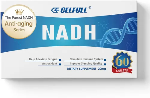 CELFULL Suplemento NADH de 40 mg Enchance NMN Alternativo NAD+ Suplemento para Apoyo Inmunológico Anti-Envejecimiento Aumento de la Cognición