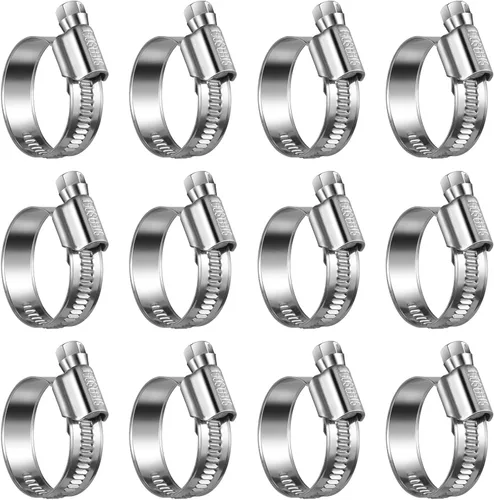 Miniatura 15 de Abrazaderas de manguera de engranaje helicoidal antideslizantes #4, abrazaderas de tornillo de acero inoxidable ajustables de 5/16 a 1/2 pulgadas