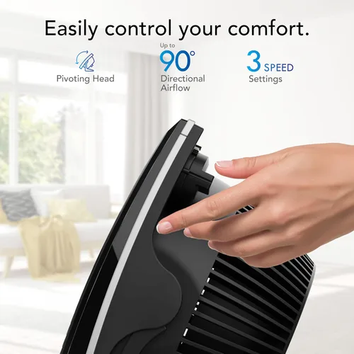 Miniatura 5 de Vornado 573T Ventilador pequeño de circulación de aire para habitación con cabezal giratorio, rejilla extraíble de fácil limpieza, 3 ajustes