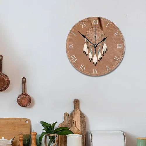 Miniatura 2 de ArogGeld Reloj de atrapasueños nativo americano, bohemio, talismán indio, personalizado, de 10 pulgadas, funciona con pilas, decoración silenciosa