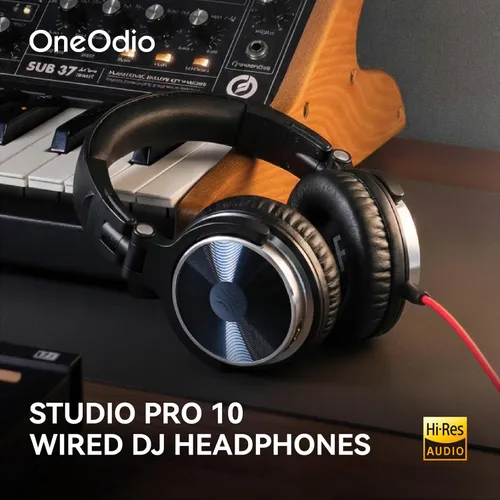 Miniatura 2 de OneOdio Auriculares con cable para diadema Hi-Res Studio Monitor y mezcla DJ con auriculares estéreo de 50mm y conector de 1/4 a 3.5mm para AMP