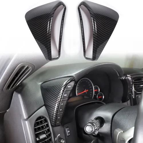 Cubierta de botón para salpicadero compatible con Chevy Corvette C6 2005-2013, cubierta de bisel del velocímetro, marco interior de accesorios