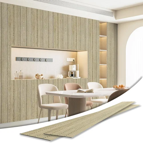Miniatura 11 de Art3d Paquete de 4 paneles de revestimiento adhesivos de seis rejillas para decoración de paredes interiores - Paneles de pared de listones delgados