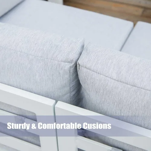 Miniatura 3 de RADIATA El sofá blanco de aluminio 2 pedazos sillas sin brazos al aire libre muebles de patio liquidación