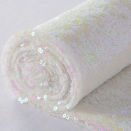 Miniatura 30 de ShinyBeauty 1 Yarda de Tela Negra por Yarda, Tela de Lentejuelas para Coser, Tela con Purpurina, Material de Lentejuelas por Yarda, Confección