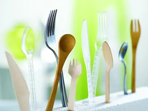 Miniatura 2 de PacknWood - 210SPKBEM - Tenedores envueltos individualmente - Cubiertos de bambú 100% naturales y compostables, Spork de plástico desechable