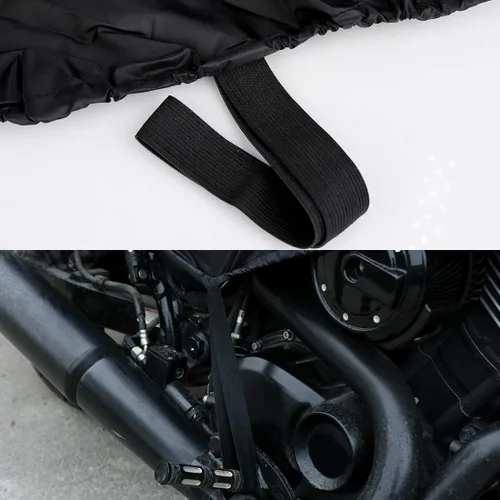 Miniatura 6 de X AUTOHAUX Cubierta de Motocicleta para Moto de Calle Scooter Media Cubierta Ligera Exterior Impermeable Protector contra Lluvia y Polvo Negro