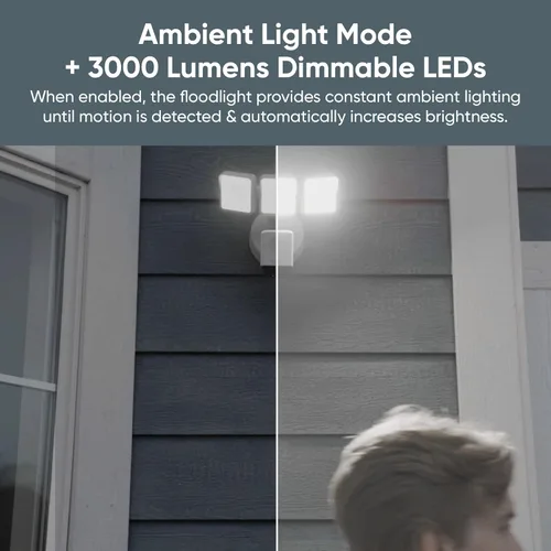 Miniatura 6 de WYZE Floodlight Camera Pro, Elección de los Editores de PCMag 3000-lúmenes LED, cámara de seguridad exterior HD 2.5K, vista ancha de 180°, visión
