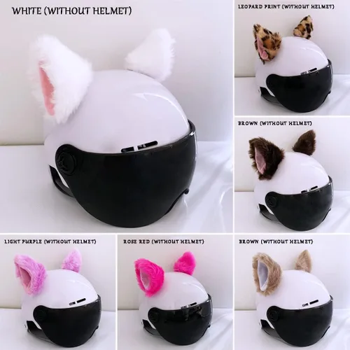 Miniatura 2 de Orejas de gato para casco, orejas de felpa, accesorio adhesivo para casco para bicicleta, motocicleta, superficies lisas, decoración de cascos