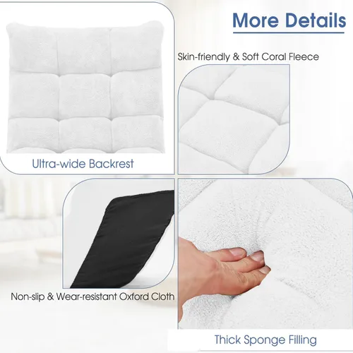 Miniatura 6 de Giantex Silla de Piso con Respaldo, 14 Posiciones Ajustables, Cama para Dormir Acolchada, Sofá Reclinable, Sillas de Piso Plegables para Videojuegos