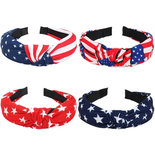 Diademas con la bandera estadounidense para mujeres y niñas, Día de la Independencia, 4 de julio, diademas patrióticas de Estados Unidos, color