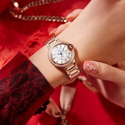 Miniatura 3 de Redhai Women Watches Analog Quartz Watch Mosaic with Diamonds Pearl Bracelet Dress Watch for Female Waterproof Wristwatch with Rhinestones Bracelet