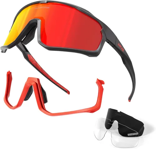 KAPVOE Gafas de ciclismo polarizadas para hombres y mujeres, gafas de bicicleta de montaña MTB para montar TR90, gafas de sol deportivas para correr
