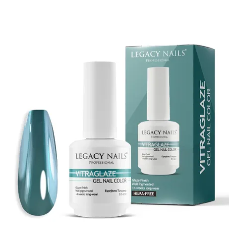 Miniatura 10 de LEGACY NAILS Esmalte de uñas de gel profesional VITRAGLAZE con efecto vitral, acabado de vidrio translúcido, sin HEMA ni TPO, brillo duradero hasta