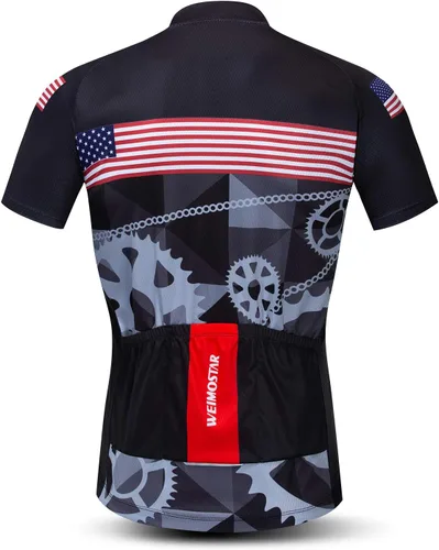 Miniatura 49 de Weimostar Hombre Ciclismo Jersey Manga Corta Bicicleta Ropa Multicolor Diamante