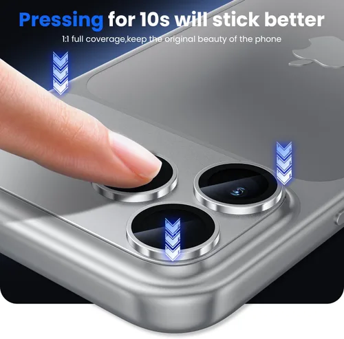 Miniatura 5 de WSKEN Protector de lente de cámara para iPhone 17 Pro Max, [grado militar inastillable] [fuerte adherencia] protector de pantalla de cámara
