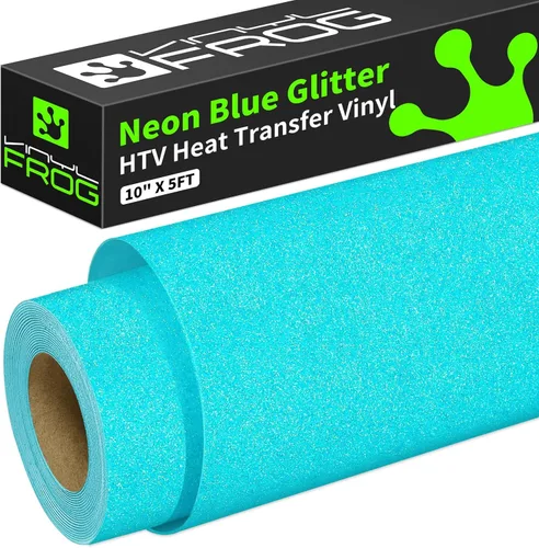 Miniatura 17 de VINYL FROG Rollo de vinilo de transferencia de calor con purpurina de 12 pulgadas x 5 pies, vinilo negro para planchar con purpurina para camisetas