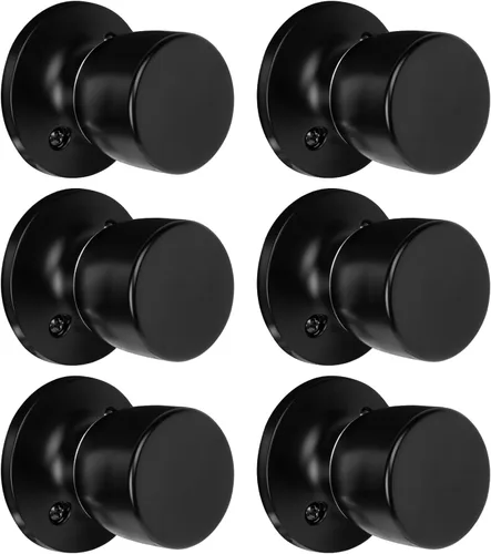 Miniatura 25 de HOSOM - Paquete de 1 perilla de puerta con cerradura y llave, perillas de puerta exterior color negro mate para dormitorio y baño, perilla de puerta