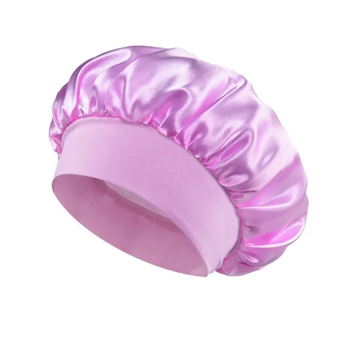 Miniatura 12 de Gorro de seda blanco para mujeres durmiendo, gorro de seda para dormir, trenzas de cabello rizado, gorra de satén grande para dormir, gorra de noche