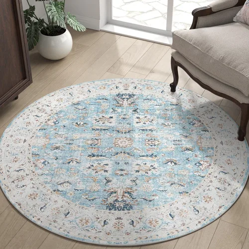 Miniatura 17 de jinchan Alfombra de entrada de 2 x 3 pulgadas, lavable, diseño floral vintage, tapete pequeño para interiores, bohemio, ligero, delgado