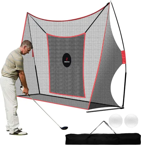 Miniatura 8 de Red de práctica de golf, red de campo de conducción resistente con objetivo de astillado de alto impacto, incluye bolsa de transporte y pelotas