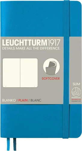 Miniatura 12 de LEUCHTTURM1917 - Cuaderno mediano A5 de tapa blanda, 123 páginas numeradas para escribir y llevar un diario (color negro, cuadriculado)
