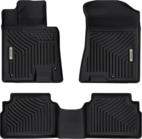 Miniatura 9 de Alfombrillas de suelo OEDRO para Kia Optima 2016-2020/Hyundai Sonata 2015-2019, forros de ajuste personalizado de TPE negro, juego de alfombrillas