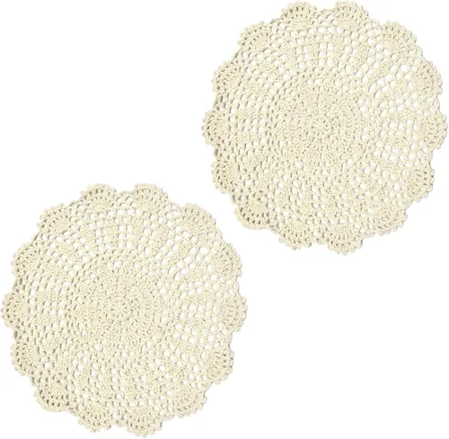Miniatura 13 de Manteles individuales de encaje hechos a mano con flores de ganchillo, manteles individuales de cocina para platos de cocina