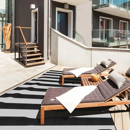 Miniatura 6 de Alfombra de Paja de Plástico, 9'x12' Alfombras de Patio Impermeables para Exteriores Plegables Reversibles Estera de Camping para Caravana, Terraza