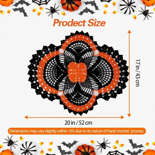Miniatura 3 de Una pieza de 20 x 17 pulgadas, diseño de piña de Halloween, para tocadores y mesas auxiliares, manualidades, manteles individuales desechables