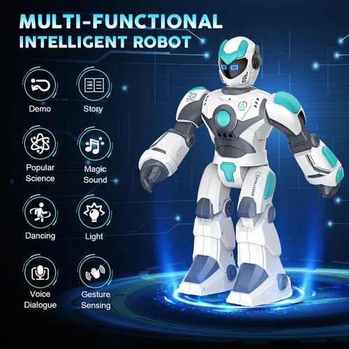 Miniatura 2 de VATOS - Robot a control remoto para niños extra grande, juguete RC programable de 15.4" con canto, baile, detección de gestos y control de voz