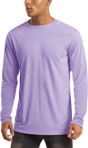 Miniatura 19 de MAGCOMSEN Camisas de manga larga para hombre, protección solar UPF 50+, camisetas atléticas para senderismo, correr, entrenamiento, protección