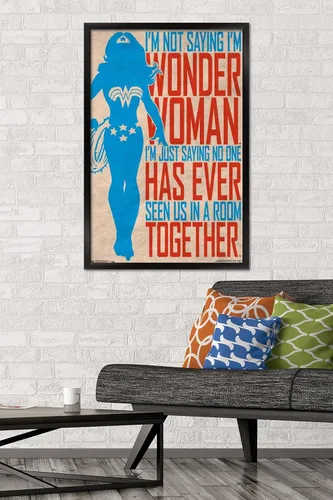 Miniatura 2 de Trends International DC Comics - Póster de pared de identidad secreta, Mujer Maravilla, 22.375 x 34 pulgadas, versión enmarcada en negro Versión