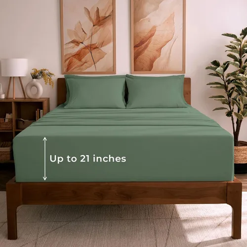 Miniatura 73 de Mellanni Juego de Sábanas Split King - Colección Icónica de 7 Piezas para Ropa de Cama, (Incluye 4 Fundas de Almohada), Bolsillo Profundo de 16 1394