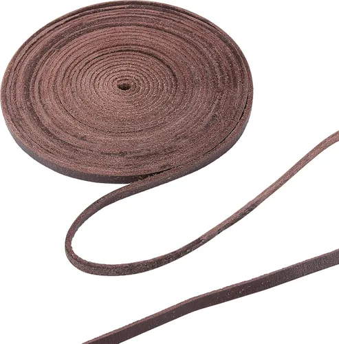 Miniatura 19 de GORGECRAFT Correa de Cuero Marrón de 197 Pulgadas 10mm Tiras en Blanco de Cinturón Cordón de Cuero Genuino Sintético Plano de Grano Completo