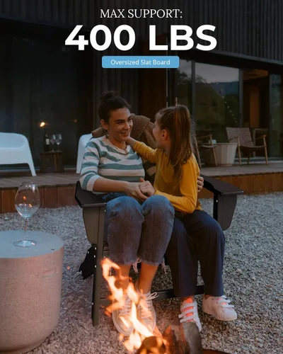 Miniatura 7 de BRIOPAWS Adirondack - Juego de 2 sillas para hoguera, de gran tamaño, plástico HDPE, resistente a la intemperie, para terraza, exterior, piscina