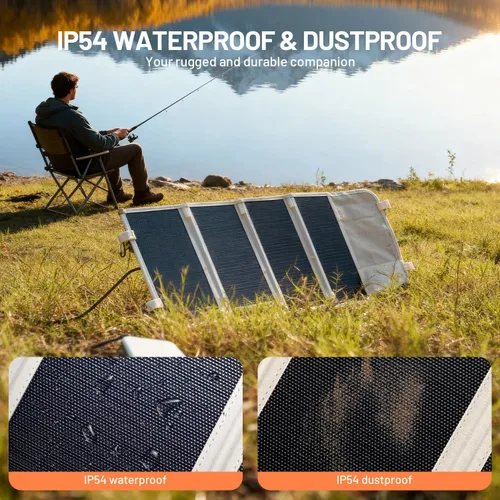 Miniatura 5 de Litheli Cargador de panel solar portátil de 24 W, mini panel solar plegable para camping, senderismo y uso en ventanas, IP54 impermeable, USB