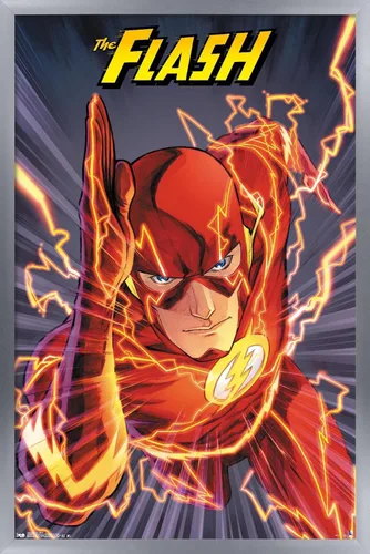 Miniatura 11 de Trends International DC Comics The Flash - Póster de pared de velocidad, 22.4 pulgadas de largo x 14.7 pulgadas, versión enmarcada de madera