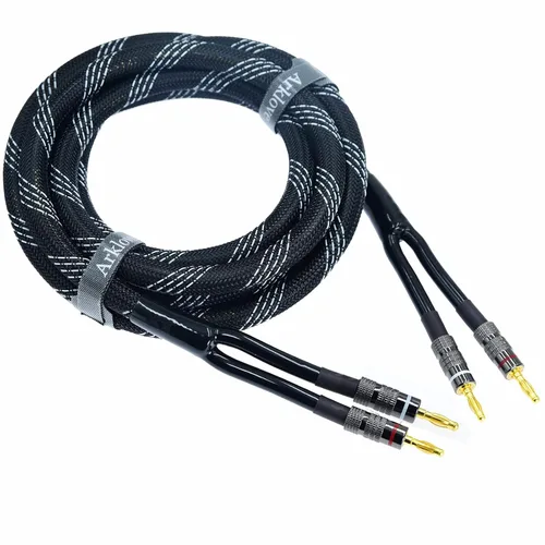 Arklove 1 unids 10 pies 14 awg de alta calidad de alambre trenzado doble banana a babana chapado en oro cable de altavoz OFC cobre libre de oxígeno