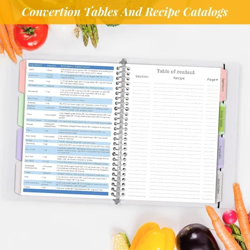 Miniatura 6 de LuBudingJoy Libro de recetas en blanco para escribir en tus propias recetas, libro de recetas familiar extraíble de tapa dura de 8.5 x 11 pulgadas