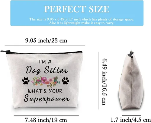 Miniatura 2 de Regalo para cuidador de perros, paseador de perros, regalo de agradecimiento I'm a Dog Sitter What's Your Superpower Bolsa de maquillaje cosmética
