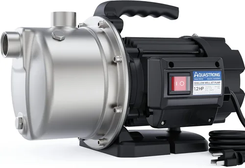 Aquastrong Bomba de pozo poco profundo portátil de 1.2 HP, 1209 GPH, 115V, de acero inoxidable, bomba de riego para aspersores/transferencia de agua