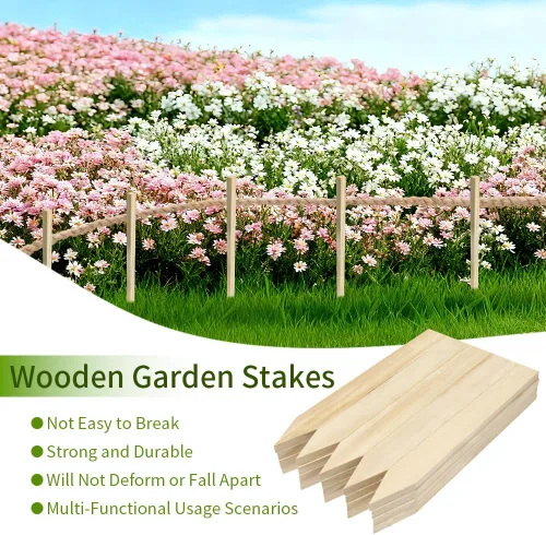 Miniatura 6 de 30 estacas de jardín de madera de 12 pulgadas, estacas de madera para letreros, estacas de grado y encuesta para soporte de plantas, valla de limo