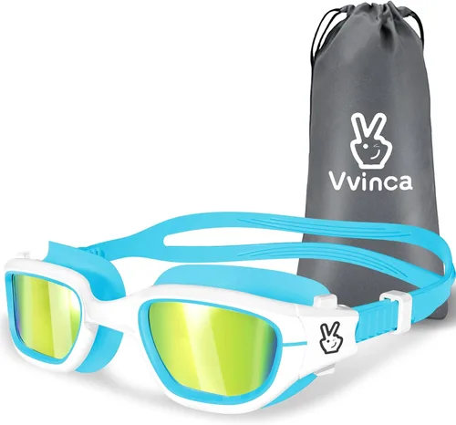 Miniatura 14 de Vvinca Gafas de natación para niños, gafas de natación para niños pequeños de 3 a 14 años, protección UV antivaho sin fugas, gafas de piscina
