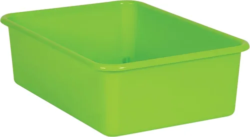 Teacher Created Resources® Cubo de almacenamiento de plástico grande Lime